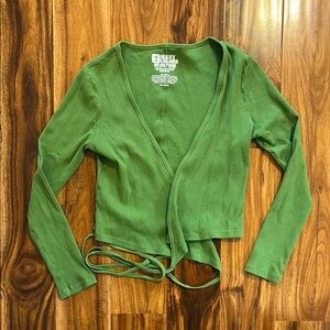 Big Bud Press Bright Olive Wrap Top